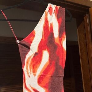 Zara Red and White Knit Top